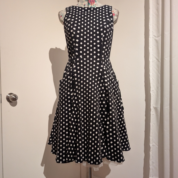 Collectif Dresses & Skirts - Collectif Black and White Polka Dot Midi Dress